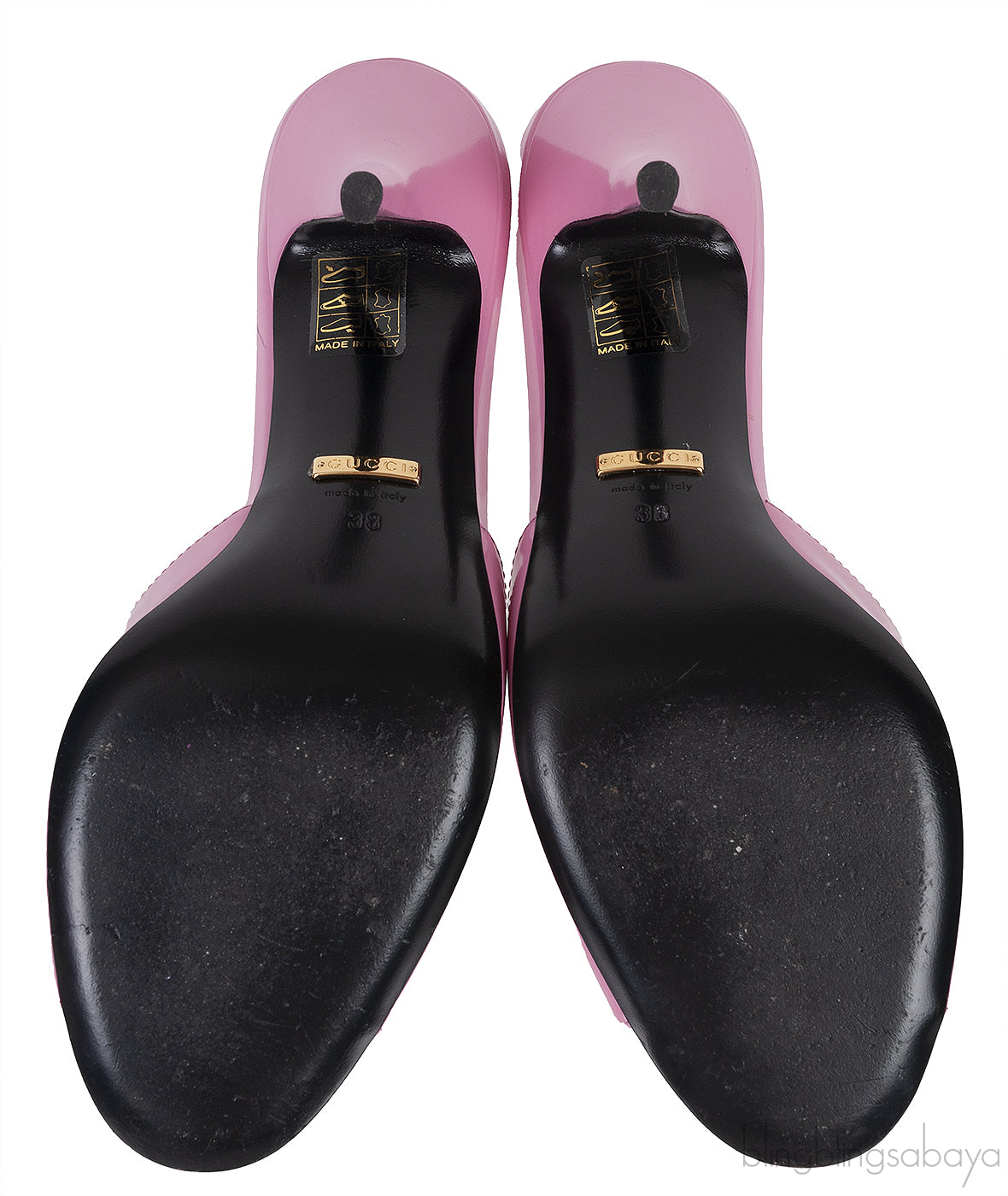 Gucci Patent Pink Scarlet Leather Sandals