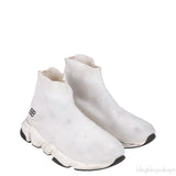 Speed Stretch-knit White High Top Kids Sneakers