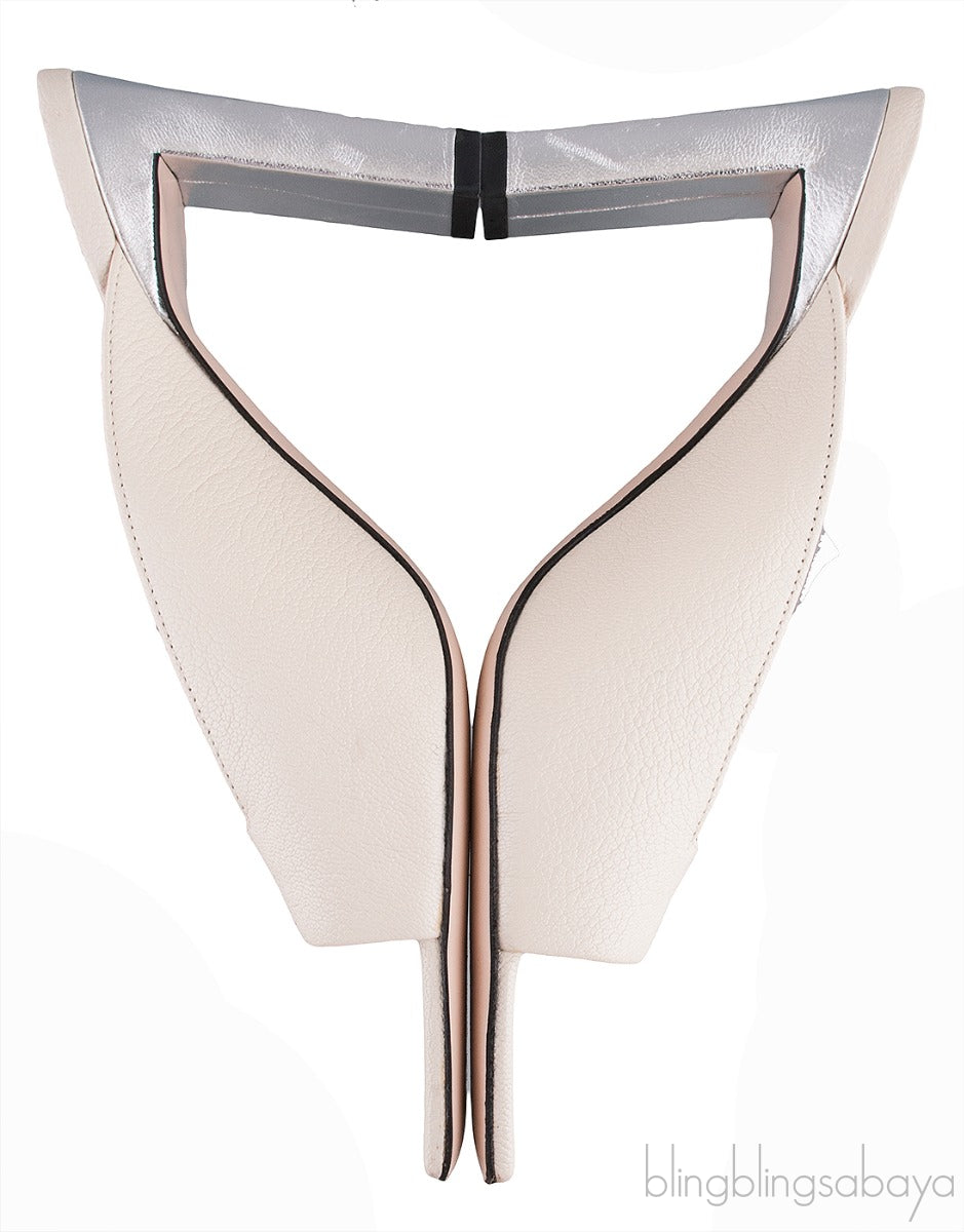 Isa Open Toe Mules Beige