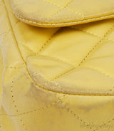 Yellow Quilted Classic Jumbo Flap Bag PHW