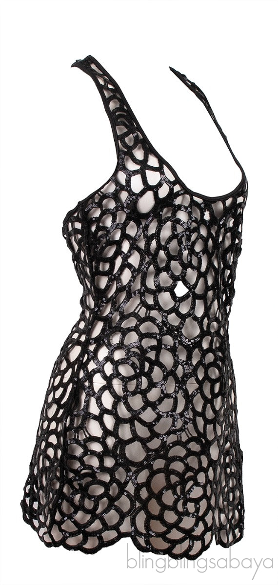 Agent Provocateur Sequin Embellished Cut-out Tank Top