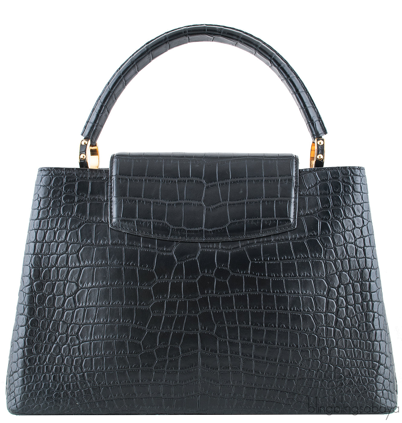 Black Capucines Crocodile MM