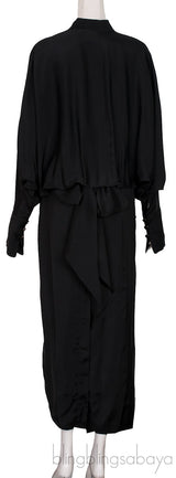 Black Asymmetric Midi Dress
