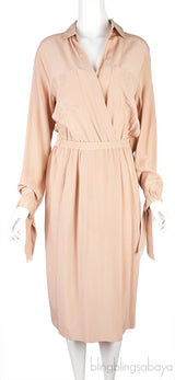 Blush Slit Back Shirtdress