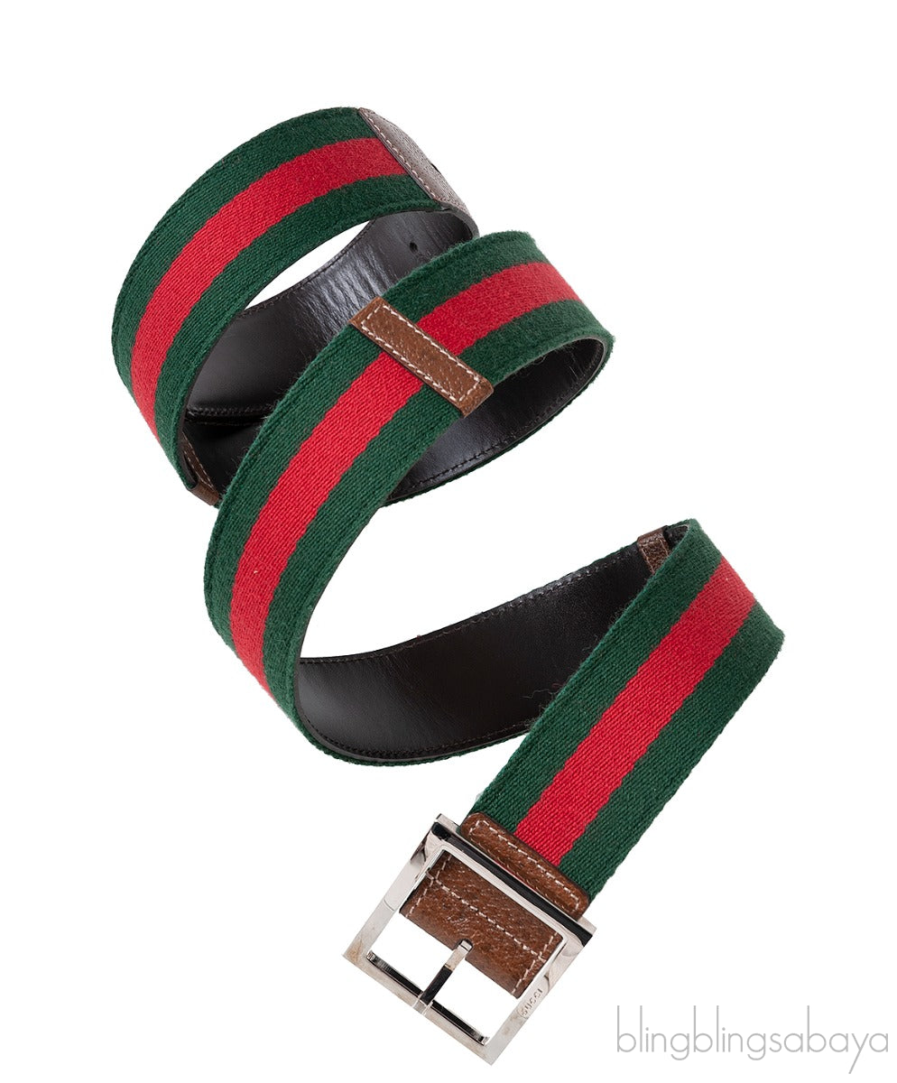 Web Silver Buckle Belt