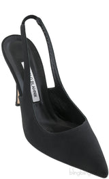 Black Satin Slingback Heels