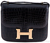 Constance III Dark Brown Nilo Croco