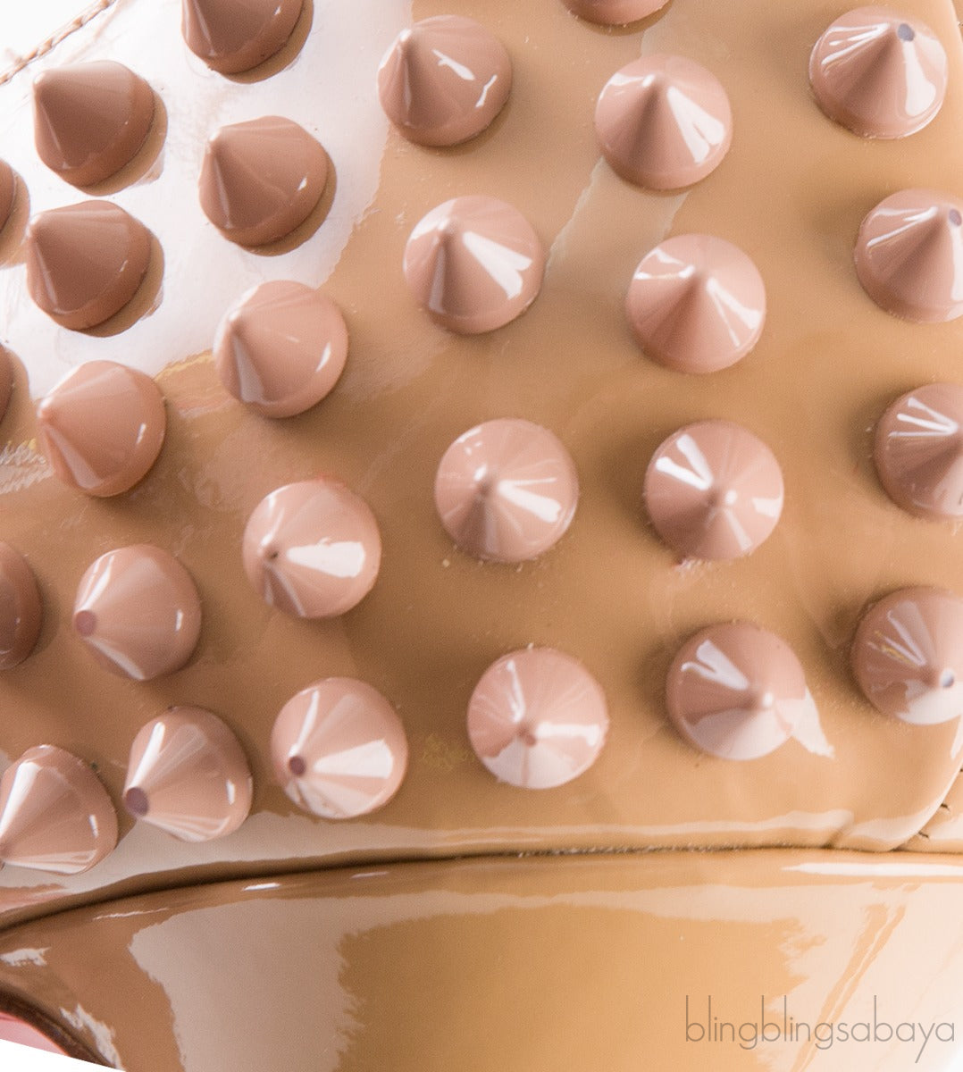Lady Peep Toe Spikes Nude Heels