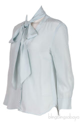 Tie-Neck Light Green Shirt