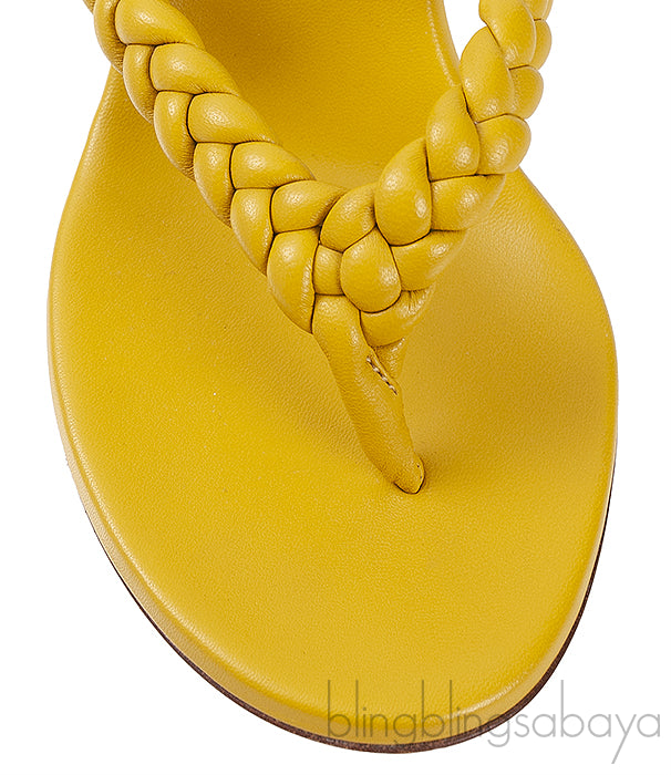 Yellow Woven Strap Thong Sandals