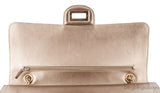 Metallic Gold Crocodile Flap Bag