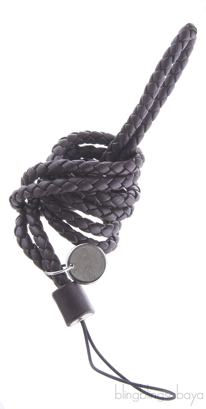 Brown Intrecciato Phone Strap
