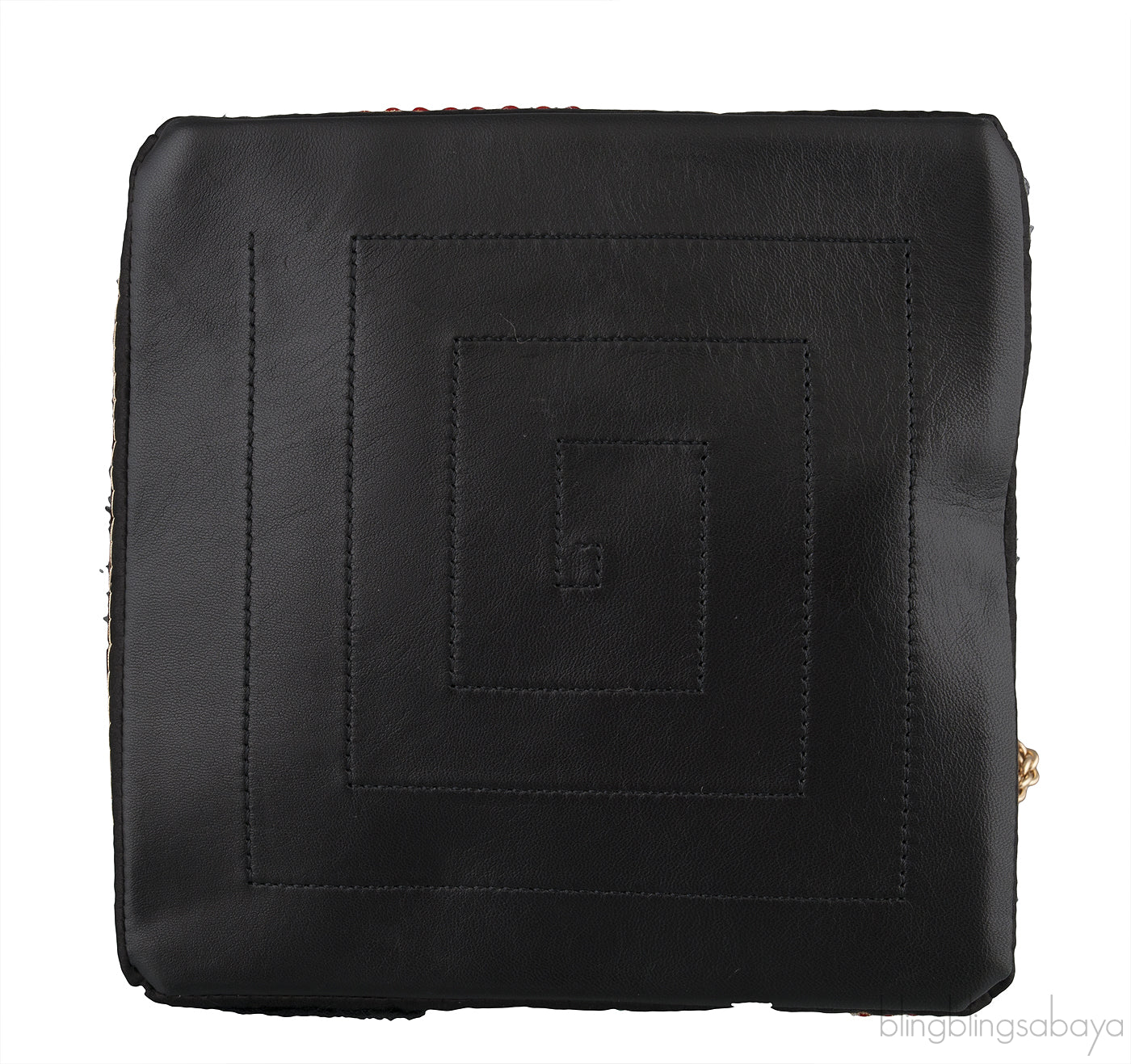 Lambskin/PVC/Glass Pyramid Bag