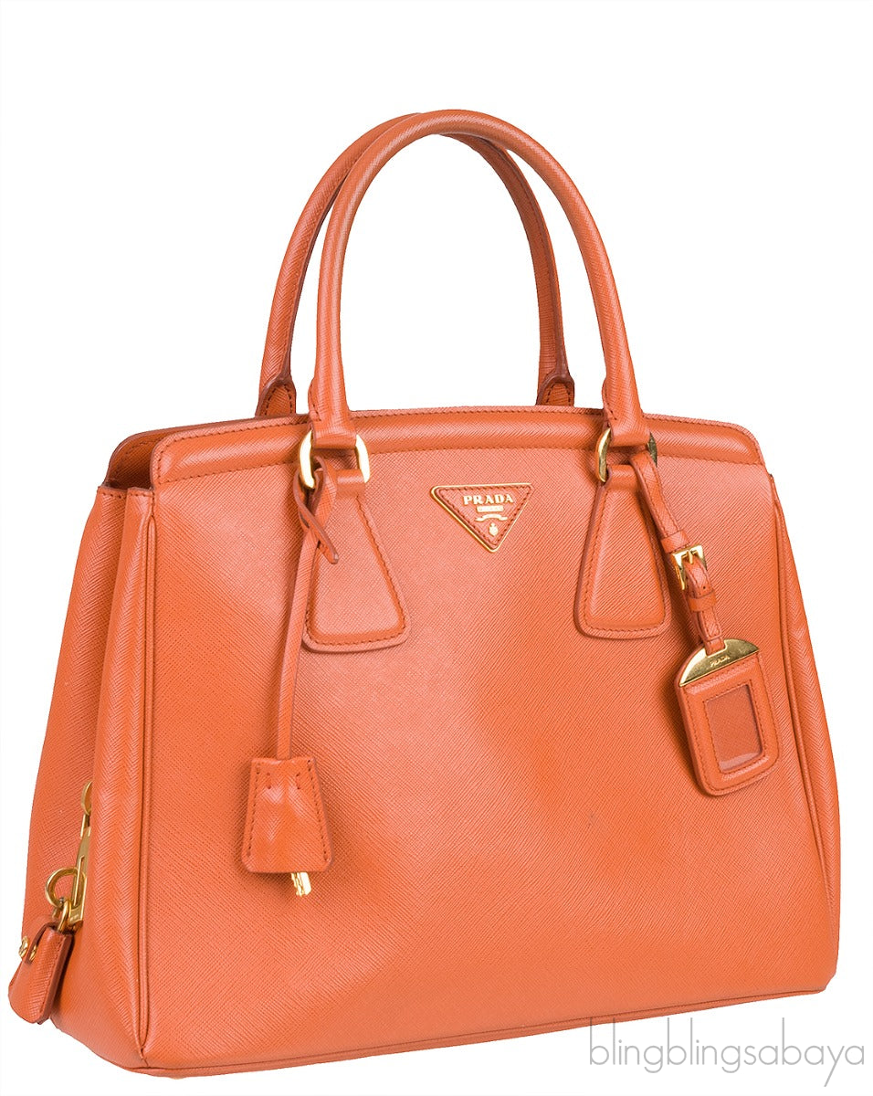 Papaya Parabole Saffiano Bag