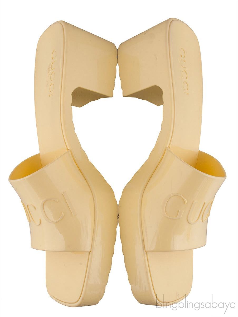 Yellow Rubber Slide Sandals