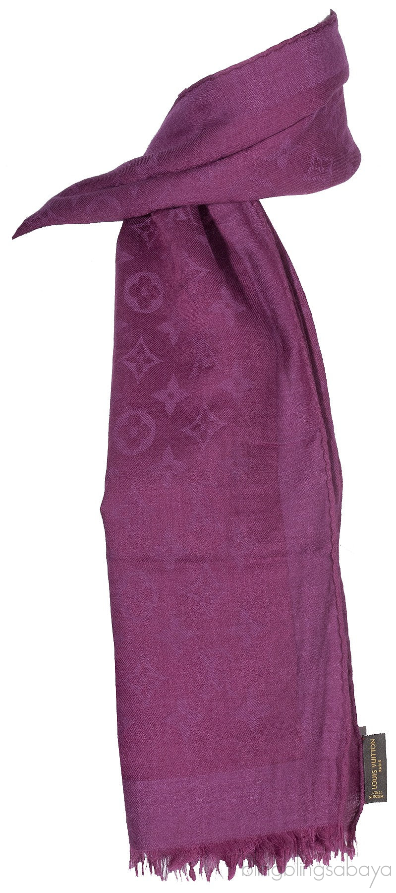 Monogram Purple Cashmere Shawl