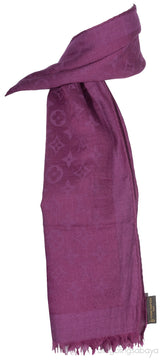 Monogram Purple Cashmere Shawl