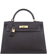 Kelly 32 Dark Brown Epsom GHW