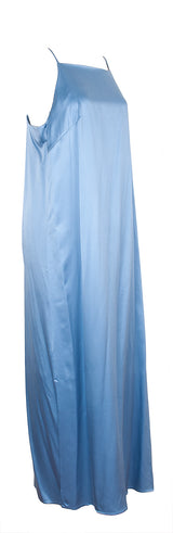 Tasman Silk-Satin Light Blue Midi Dress