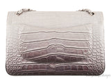 Ombre Grey Crocodile Flap Bag