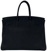 Birkin 35 Black Taurillon Clem GHW