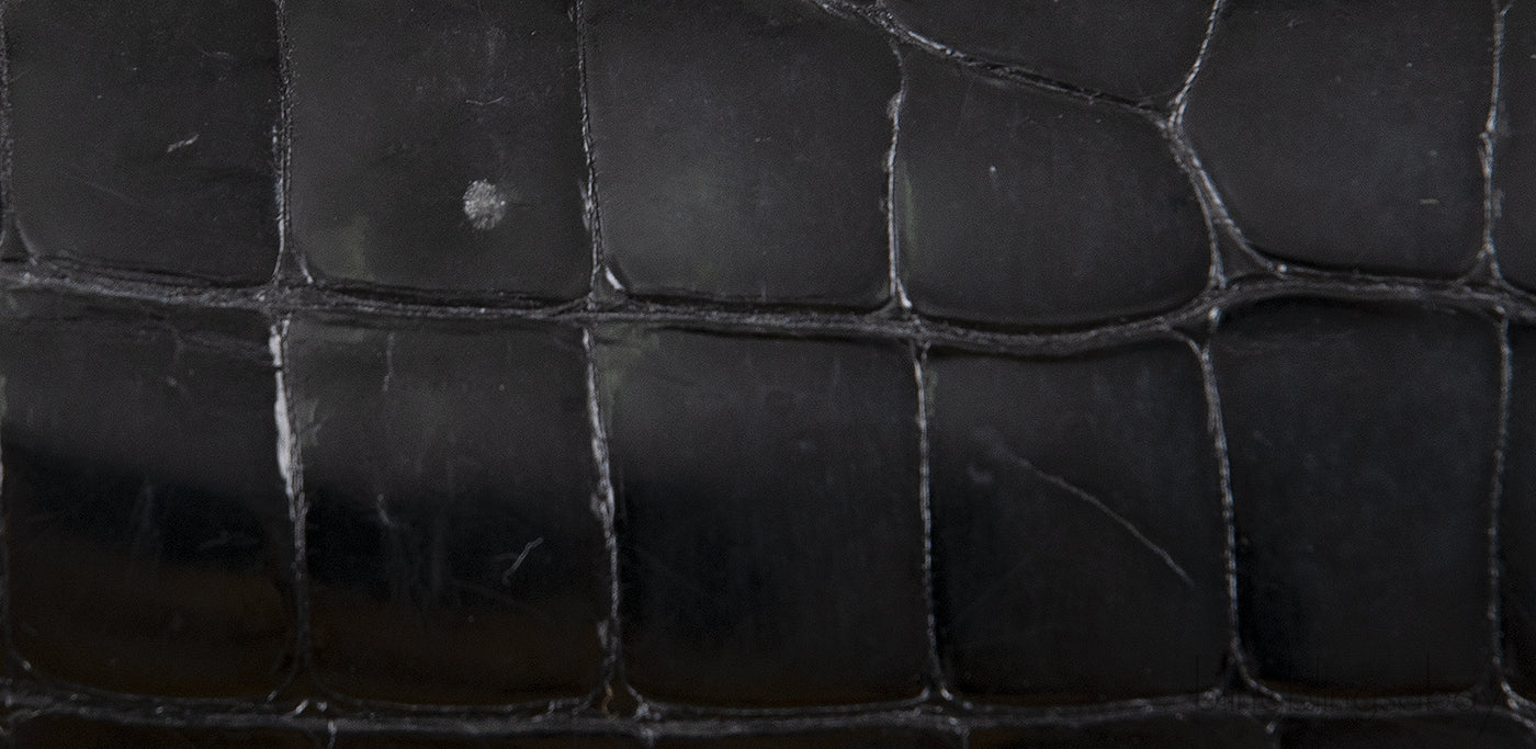 Black Crocodile Top Handle Bag