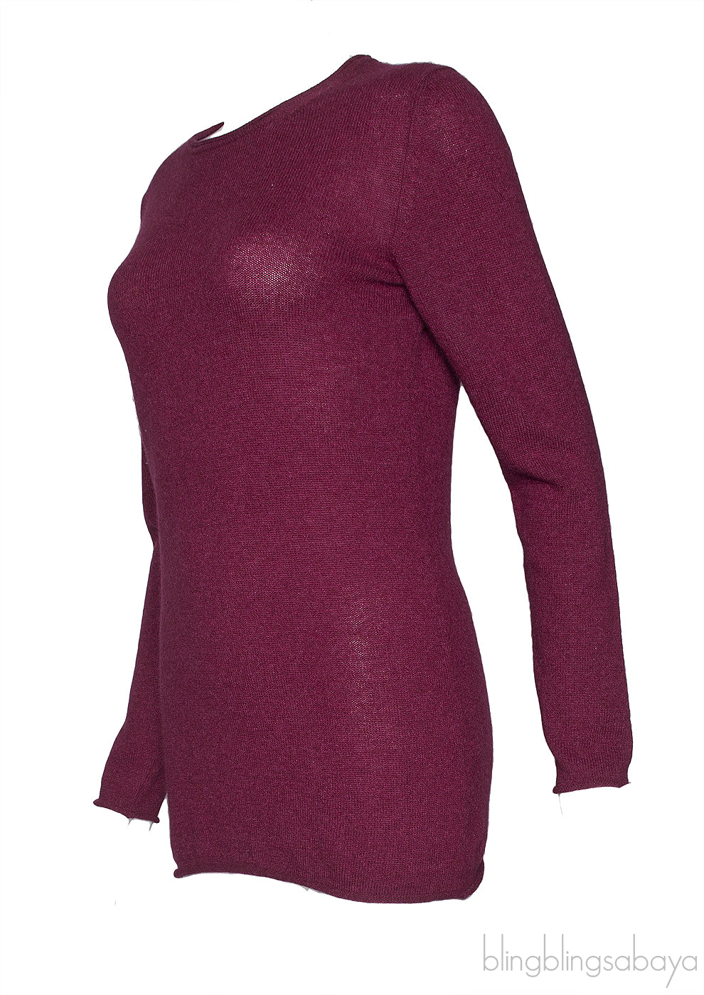 Burgundy Cashmere Long Sleeve Shirt