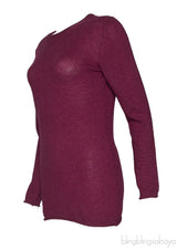 Burgundy Cashmere Long Sleeve Shirt