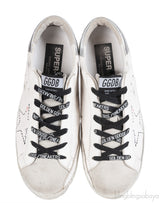 Golden goose White Distressed Printed Leather & Suede Sneakers