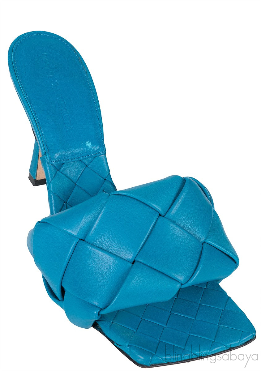 Blue Lido Intrecciato Mules