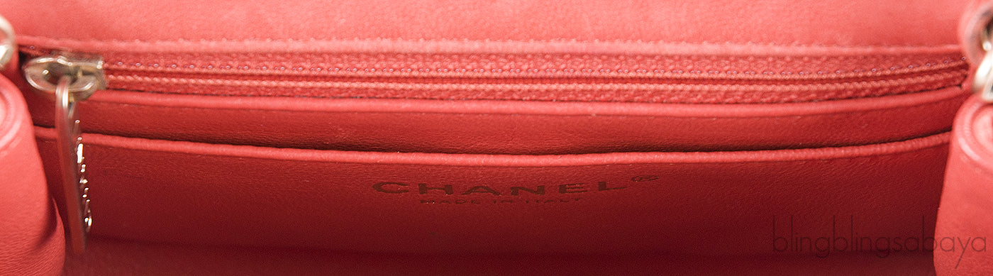 Coral Quilted Mini Flap Bag