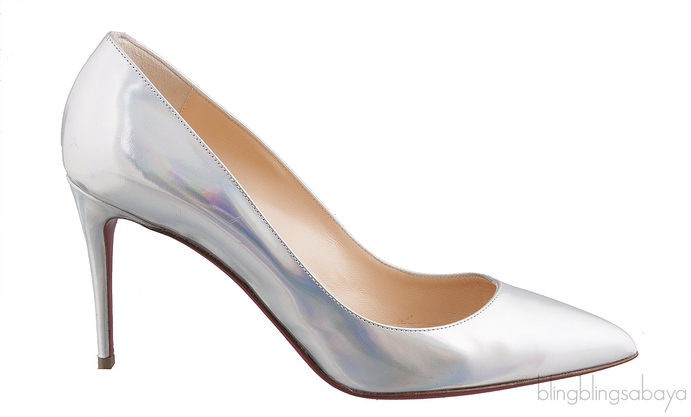 Silver Metallic Pointed Toe Heels