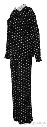 Miu Miu Black All Over Cat Print Top and Trouser