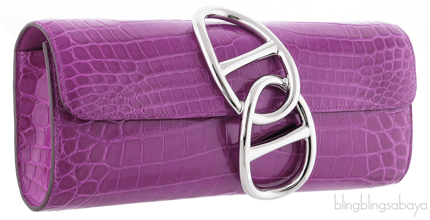 Egee Rose Scheherazade Crocodile Clutch