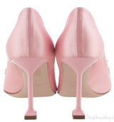 Embellished Pink Satin Pump