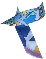 Graff Multicolor Blue Silk Twilly