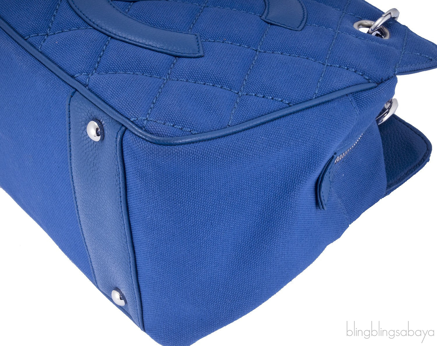 CC Denim Quilted Tassel Handbag