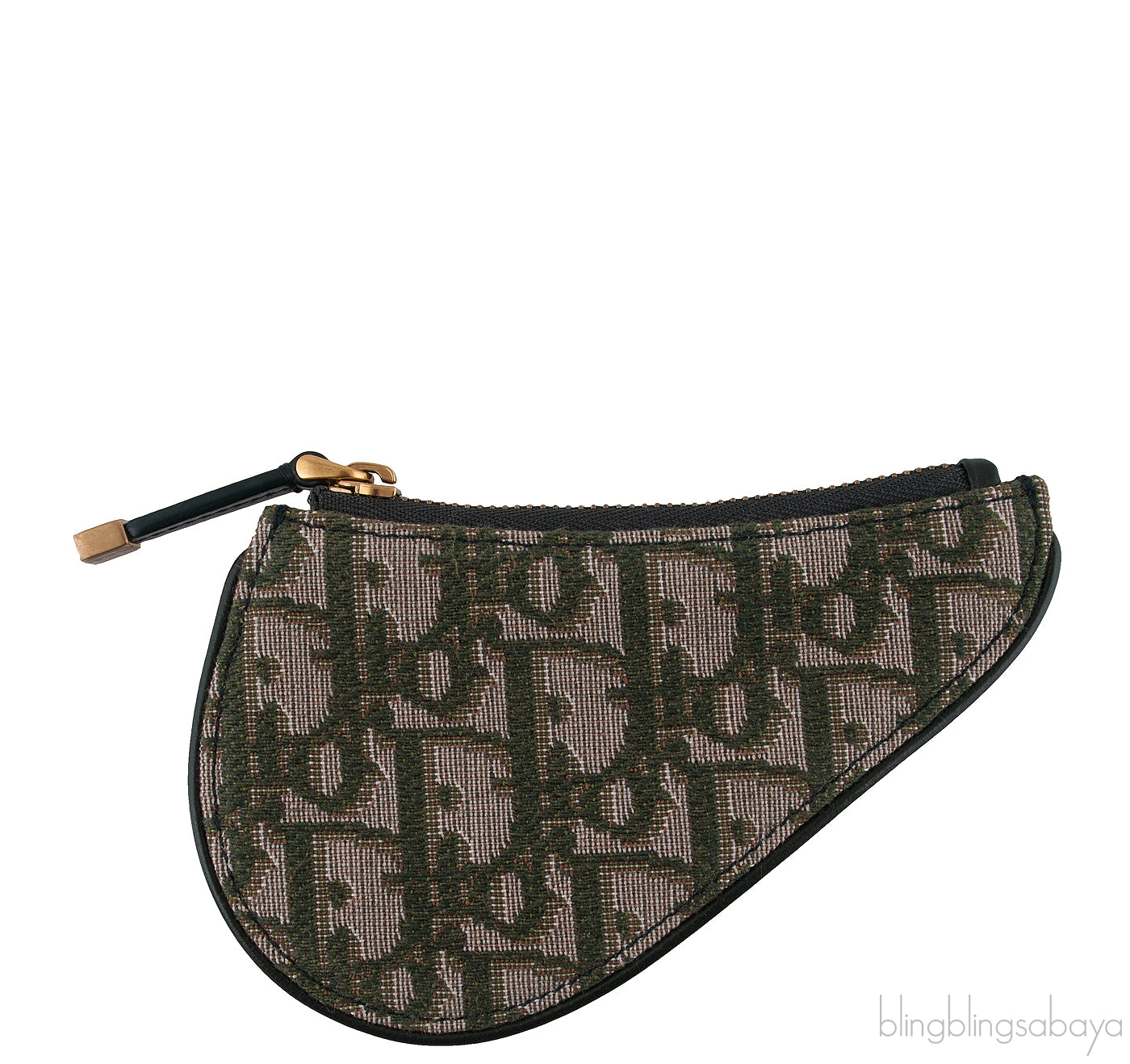 Oblique Green Saddle Purse