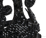 Black Swirl Strass Python Heels