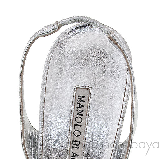 Cassia Silver Peep Slingback Pump