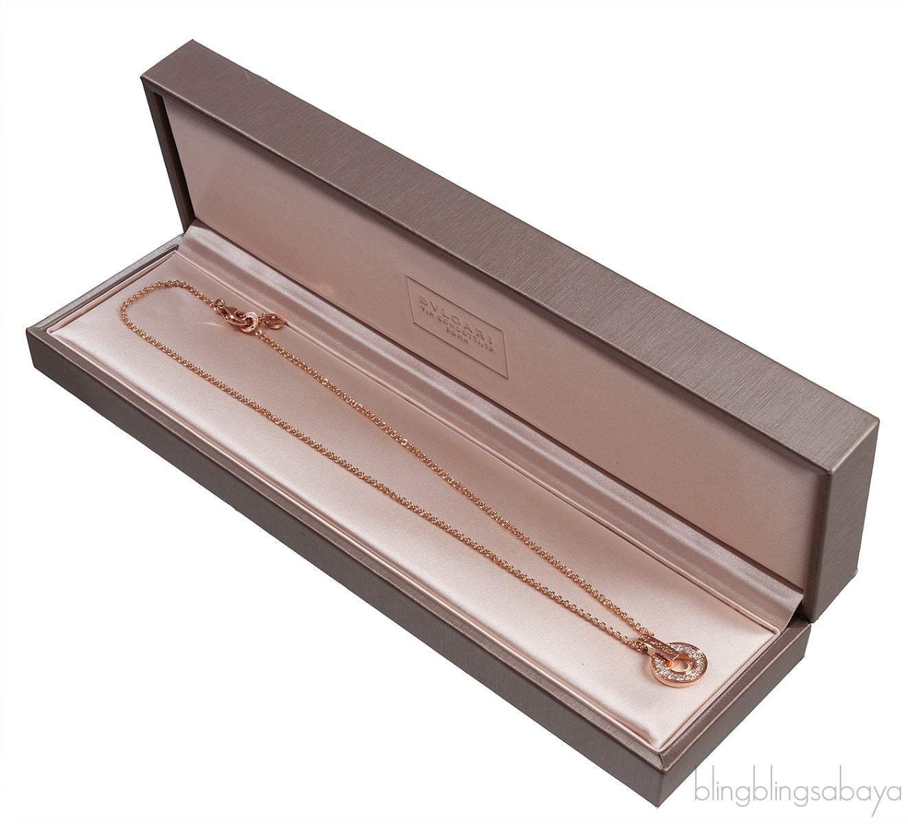 Bvlgari Diamond Necklace 18kt Rose Gold