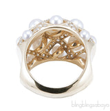 Pearl Diamond Matelasse Ring