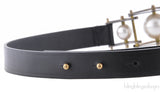 Black Pearl Leather Belt