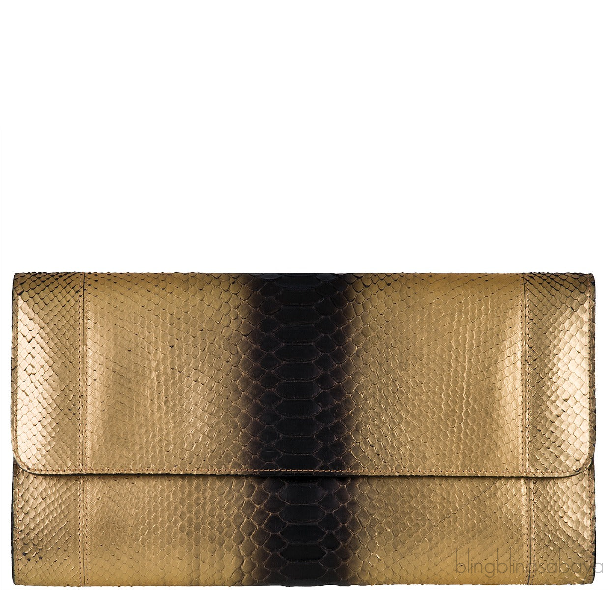 Gold & Black Python Clutch
