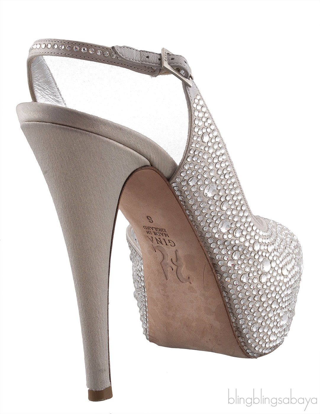 Silver Crystal Platform Heels