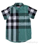 Green Checkered Kids Polo Shirt