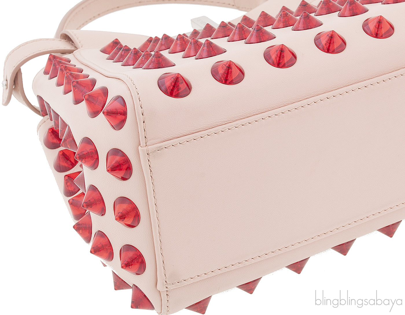 Beige Red Studded Peekaboo
