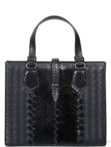 Bottega Veneta Black Intrecciato Leather & Python Handbag