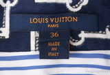 White And Blue Striped Poplin Shirt and Blue Silk Trouser
