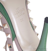 Vert Anis Rockstud Leather Pump